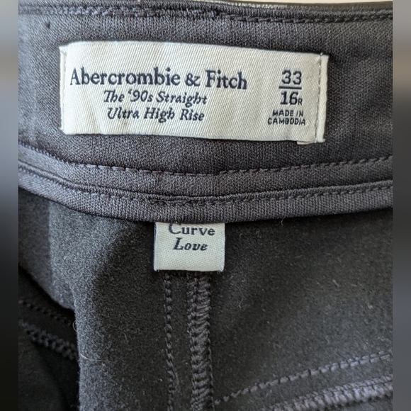 ABERCROMBIE & FITCH Vegan Leather Pants,  90s Straight High-Rise, Size 16 - Picture 10 of 11